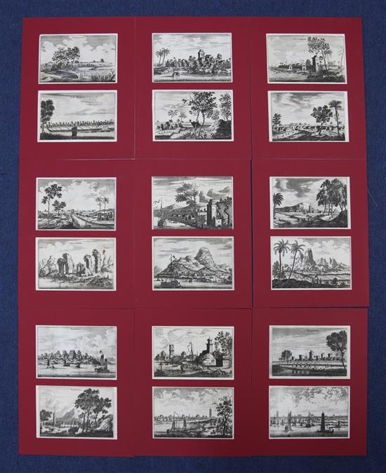 Sixty two engraved views of China by Michiel Cnobbert, Antwerp, c.1666, each view approx. 10.5 x 16cm